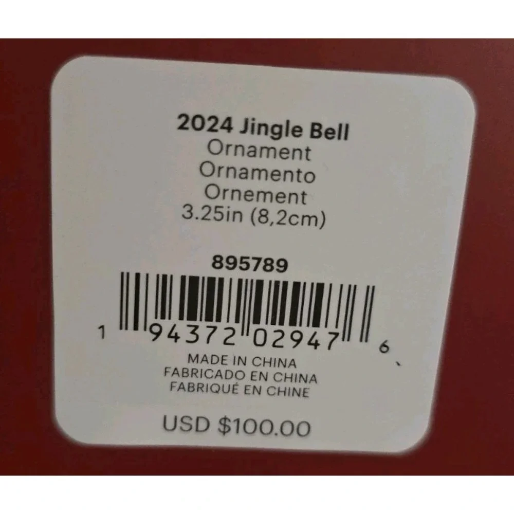 NIB Lenox 2024 Silver Jingle Bell W/ Bow Trad. Ornament Cottagecore Retail‎ $100